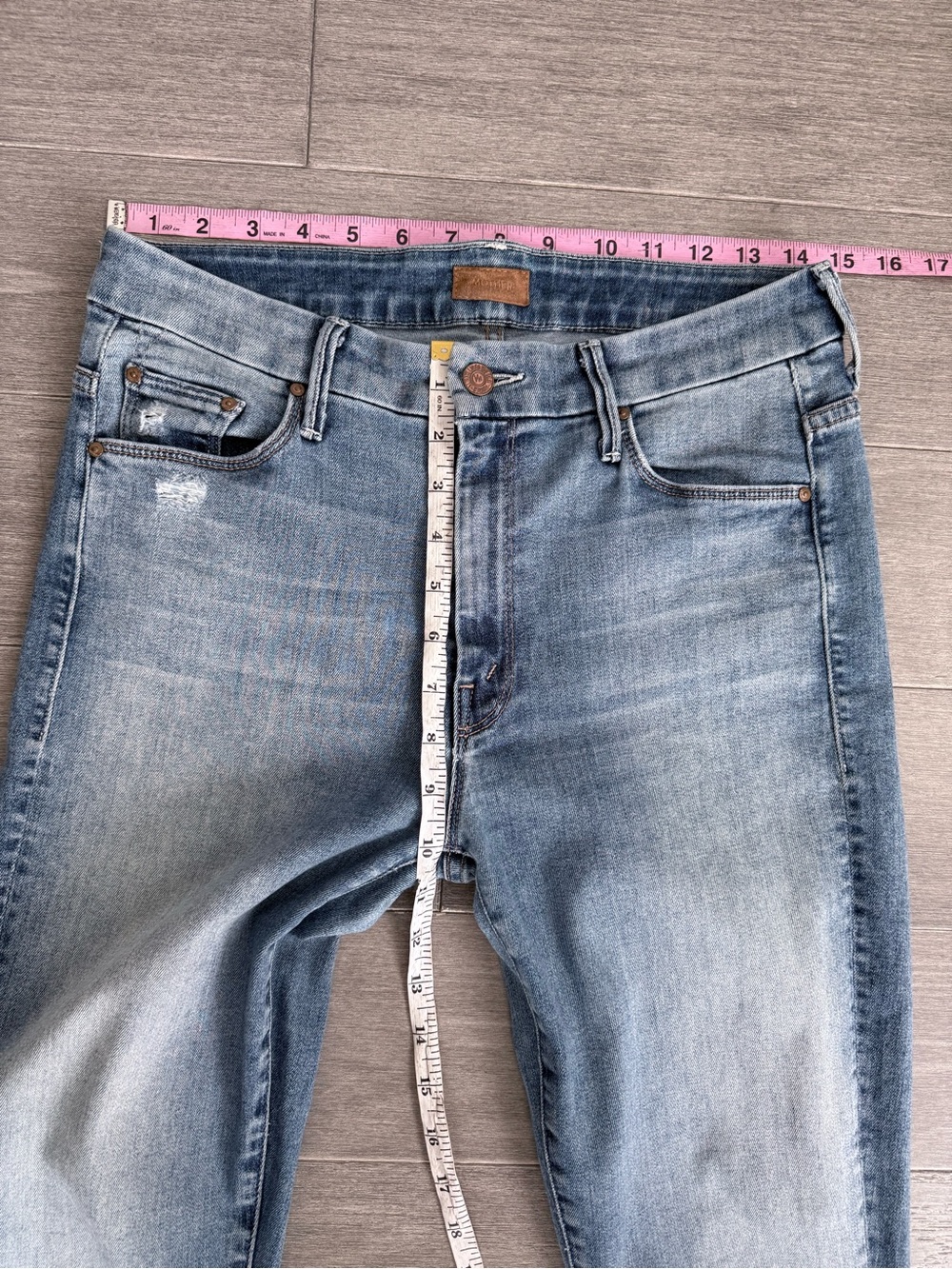 MOTHER High Waisted Looker Ankle Fray Jeans After the Heartbreak 28 High Rise - Picture 15 of 16